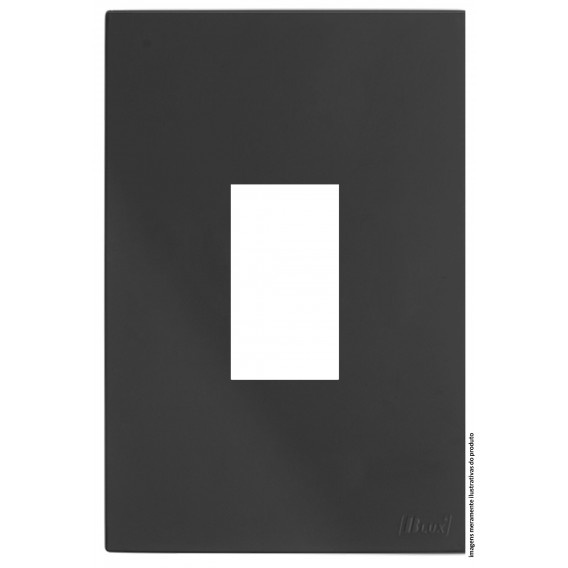 Placa 1 Módulo Vertical com Suporte 4x2 - RECTA Grafite Satin Fosco